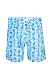 Lapieno - Men's Patterned Ocean Pool Shorts Ross S260 Blue