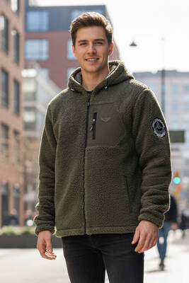 Remsa - Men's Plush Jacket with Zip Front 25725 Khaki (1)