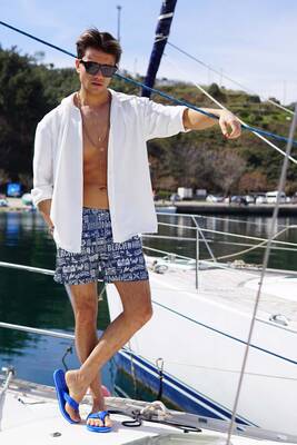 Remsa - Men's Pool Beach Shorts Patterned 196 Remsa - Men's Pool Beach Shorts Patterned 196