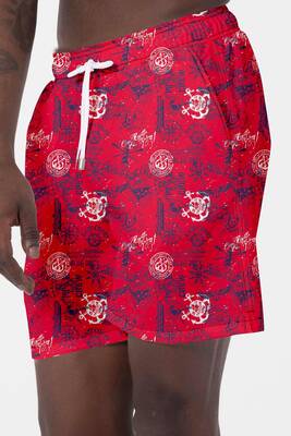 Remsa - Men's Pool Sea Patterned Shorts 024 Red (1) Remsa - Men's Pool Sea Patterned Shorts 024 Red (1)