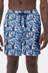 Remsa Mayo - Men's Pool Sea Patterned Shorts 026 Navy Blue