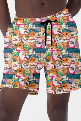 Remsa - Men's Pool Sea Patterned Shorts 028 White (1) Remsa - Men's Pool Sea Patterned Shorts 028 White (1)