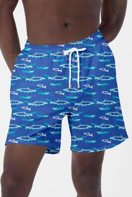 Remsa - Men's Pool Sea Patterned Shorts 029 Blue (1) Remsa - Men's Pool Sea Patterned Shorts 029 Blue (1)