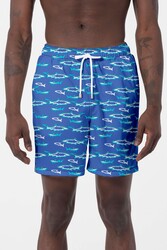 Remsa Mayo - Men's Pool Sea Patterned Shorts 029 Blue