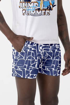 Remsa - Men's Pool Swim Shorts Patterned 203 Navy Blue Remsa - Men's Pool Swim Shorts Patterned 203 Navy Blue