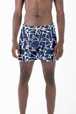 Remsa - Men's Pool Swim Shorts Patterned 203 Navy Blue (1) Remsa - Men's Pool Swim Shorts Patterned 203 Navy Blue (1)