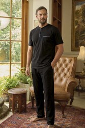 Aydogan - Men's Short Sleeve Cotton Pajama Set 260420 Black01