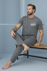 Aydogan - Men's Short Sleeve Cotton Pajama Set 7966 Anthracite01