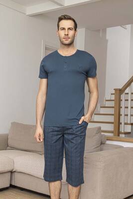 Aydogan - Men's Short Sleeve Modal Pajama Set 260025 Indigo01 (1)