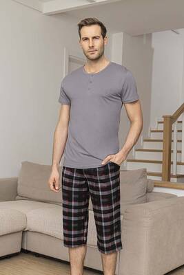 Aydogan - Men's Short Sleeve Modal Pajama Set 260026 Taupe (1)