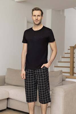 Aydogan - Men's Short Sleeve Modal Pajama Set 260030 Black02