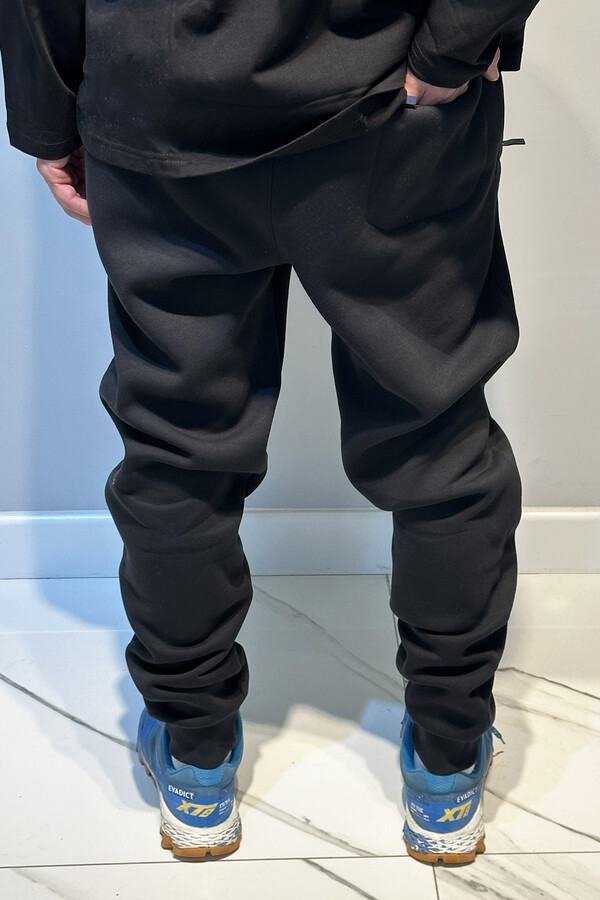 Men's Elastic Waist Sweatpants with Ankle Length and Three-Thread Yarn - Thumbnail