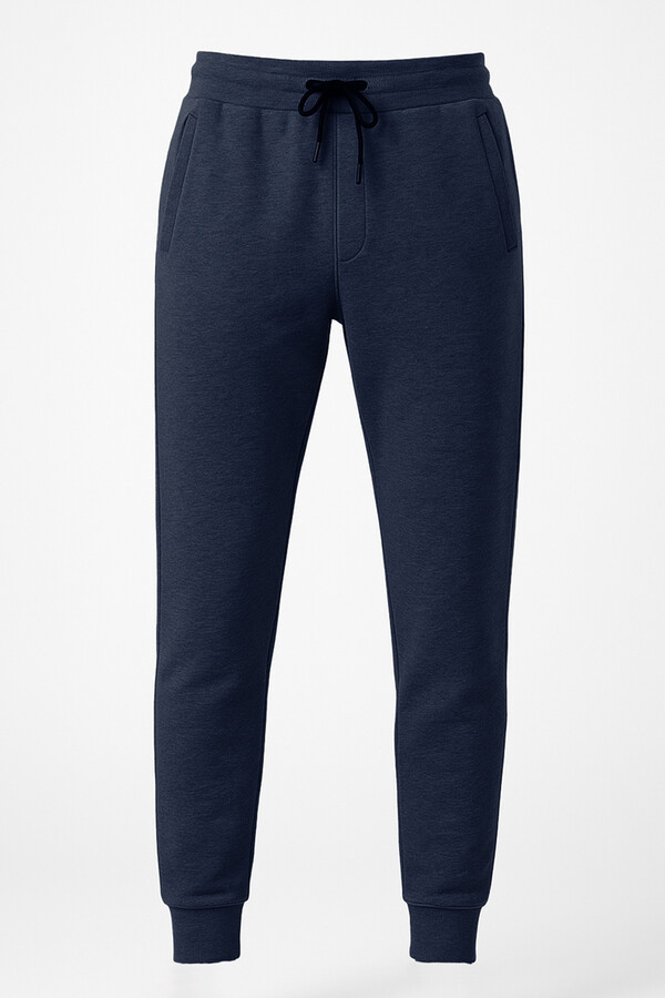 Men's Elastic Waist Sweatpants with Ankle Length and Three-Thread Yarn - Thumbnail