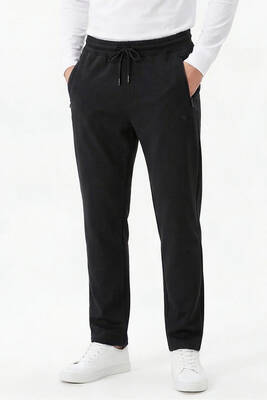 Remsa - Men's Tapered Straight Leg Sweatpants with Elastic Waistband 25708 Black