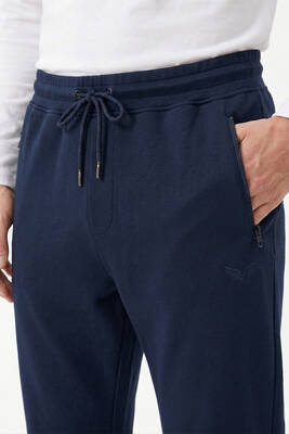 Remsa - Men's Tapered Straight Leg Elastic Waist Sweatpants in Navy (1)