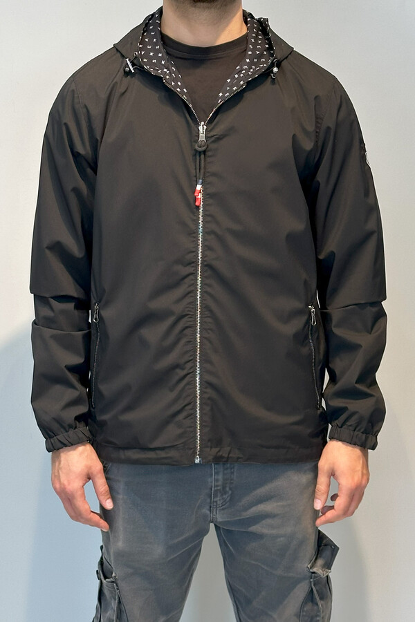 Men's Two-Sided Seasonal Jacket Top REU-24726 Black - Thumbnail