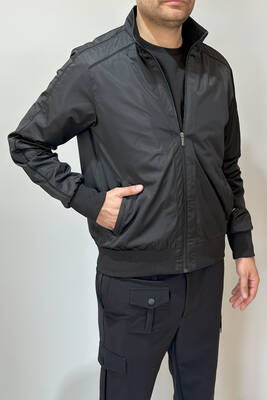 Remsa - Men's Zippered Mid-Season Jacket REU-9114 Black (1) Remsa - Men's Zippered Mid-Season Jacket REU-9114 Black (1)