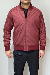 Remsa - Men's Zippered Mid-Season Jacket REU-9114 Burgundy