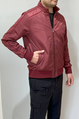 Remsa - Men's Zippered Mid-Season Jacket REU-9114 Burgundy (1) Remsa - Men's Zippered Mid-Season Jacket REU-9114 Burgundy (1)