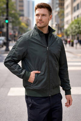 Remsa - Men's Zippered Mid-Season Jacket REU-9114 Khaki