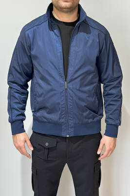 Remsa - Men's Zippered Mid-Season Jacket REU-9114 Navy Blue (1) Remsa - Men's Zippered Mid-Season Jacket REU-9114 Navy Blue (1)