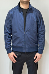 Remsa - Men's Zippered Mid-Season Jacket REU-9114 Navy Blue