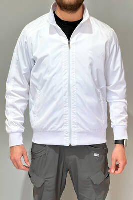 Remsa - Men's Zippered Mid-Season Jacket REU-9114 White Remsa - Men's Zippered Mid-Season Jacket REU-9114 White