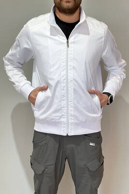 Remsa - Men's Zippered Mid-Season Jacket REU-9114 White (1) Remsa - Men's Zippered Mid-Season Jacket REU-9114 White (1)