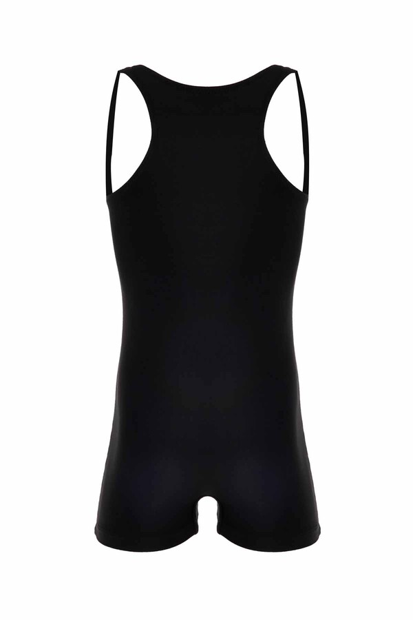 Milana 5627 Black Girls' Swimsuit with Straps and Shorts - Thumbnail