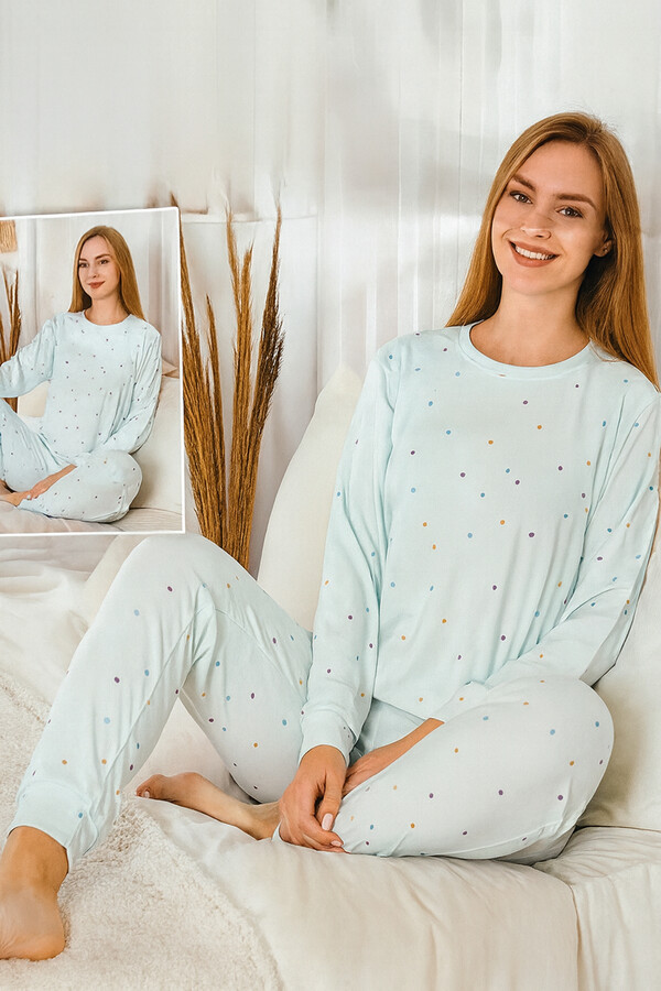 Mint Pattern Comfort Pajama Set - Thumbnail