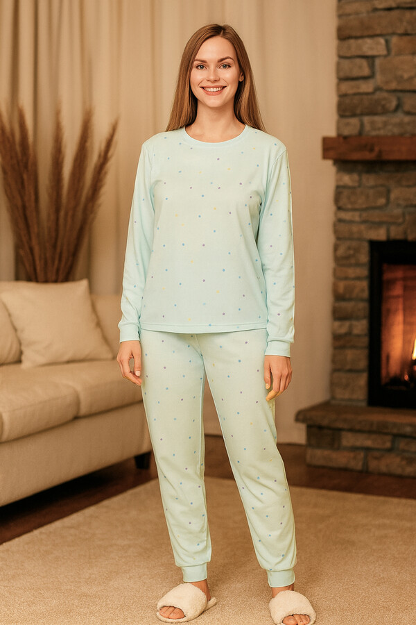 Mint Pattern Comfort Pajama Set - Thumbnail