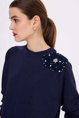 Missemramiss - Missemramiss Aksesuarlı Comfort Sweatshirt 4631 Lacivert (1)