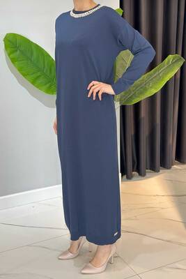 Missemramiss - Missemramiss Amore Stone Embellished Knit Dress 4712 Navy (1)