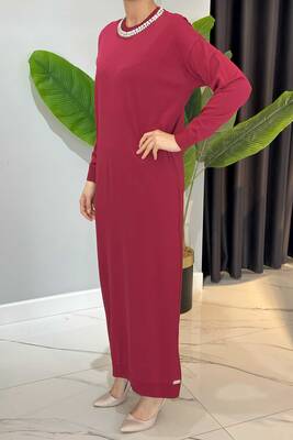 Missemramiss - Missemramiss Amore Taş İşlemeli Triko Elbise 4712 Vişne (1) Missemramiss - Missemramiss Amore Taş İşlemeli Triko Elbise 4712 Vişne (1)