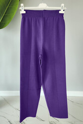 Missemramiss - Missemramiss Elegante Cotton Knitwear Trousers 4159 Purple