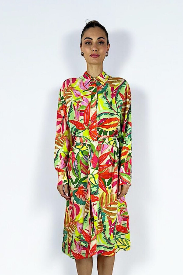 Missemramiss Floş Viskon Summer Gömlek Tunik 3938 Multi Color