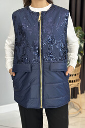 Missemramiss - Missemramiss Shiny Vest 4790 Navy Blue