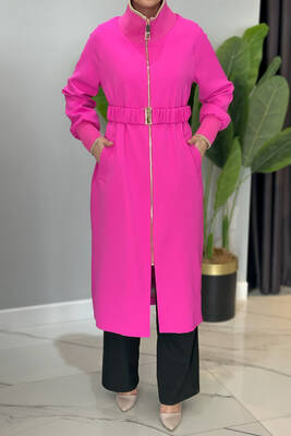 Missemramiss - Missemramiss Special Trench Coat 4722 Fuchsia