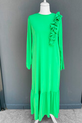 Missemramiss - Missemramiss Venezia Yaka Fırfır Sandy Elbise 3784 Fıstık Yeşili