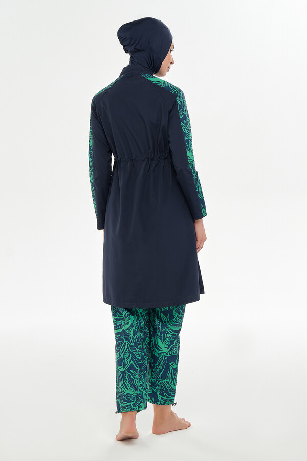 Navy Blue Full Cover Modest Swimsuit Set 2503 - Thumbnail
