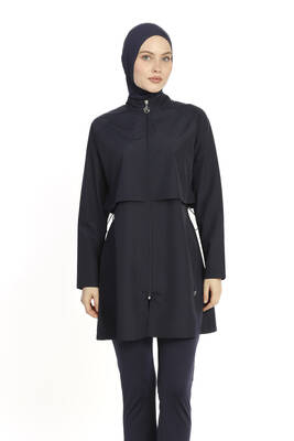 Haliç Mayo - Navy Full Coverage Modest Swimsuit Set with Tunic Top 6201 (1)