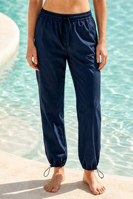 Remsa - Navy Parachute Fabric Full-Cover Swim Bottoms (1)