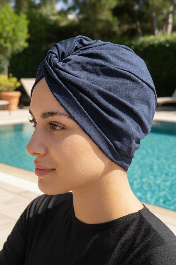 Navy Blue Pool Sea Bonnet R-988 - Thumbnail