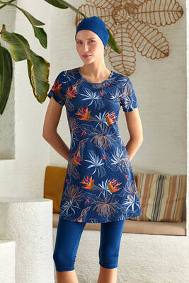 Rozamay - Short Sleeve Semi-Covered Swimwear Set