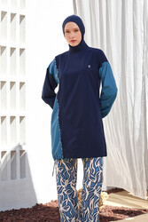 Adasea - Navy Sport Lycra Full Coverage Modest Swimsuit Set 121902