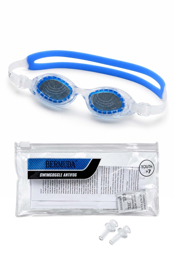 Navy Swim Goggles with Adjustable Strap - Thumbnail
