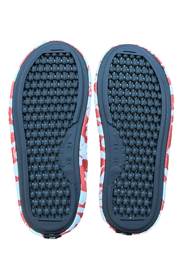 Non-Slip Toddler Beach and Pool Flip-Flops in Red Floral Print - Thumbnail