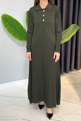 Nuss - Nuss Elbise 1423 Acı Yeşil