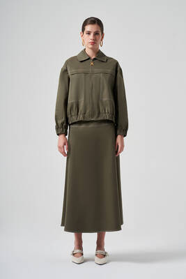 Nuss - Nuss Fermuarlı Kısa Ceket 6027 Haki (1)