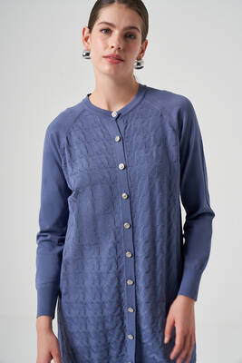 Nuss - Nuss Mercerized Knit Houndstooth Cardigan 1111 Indigo (1)